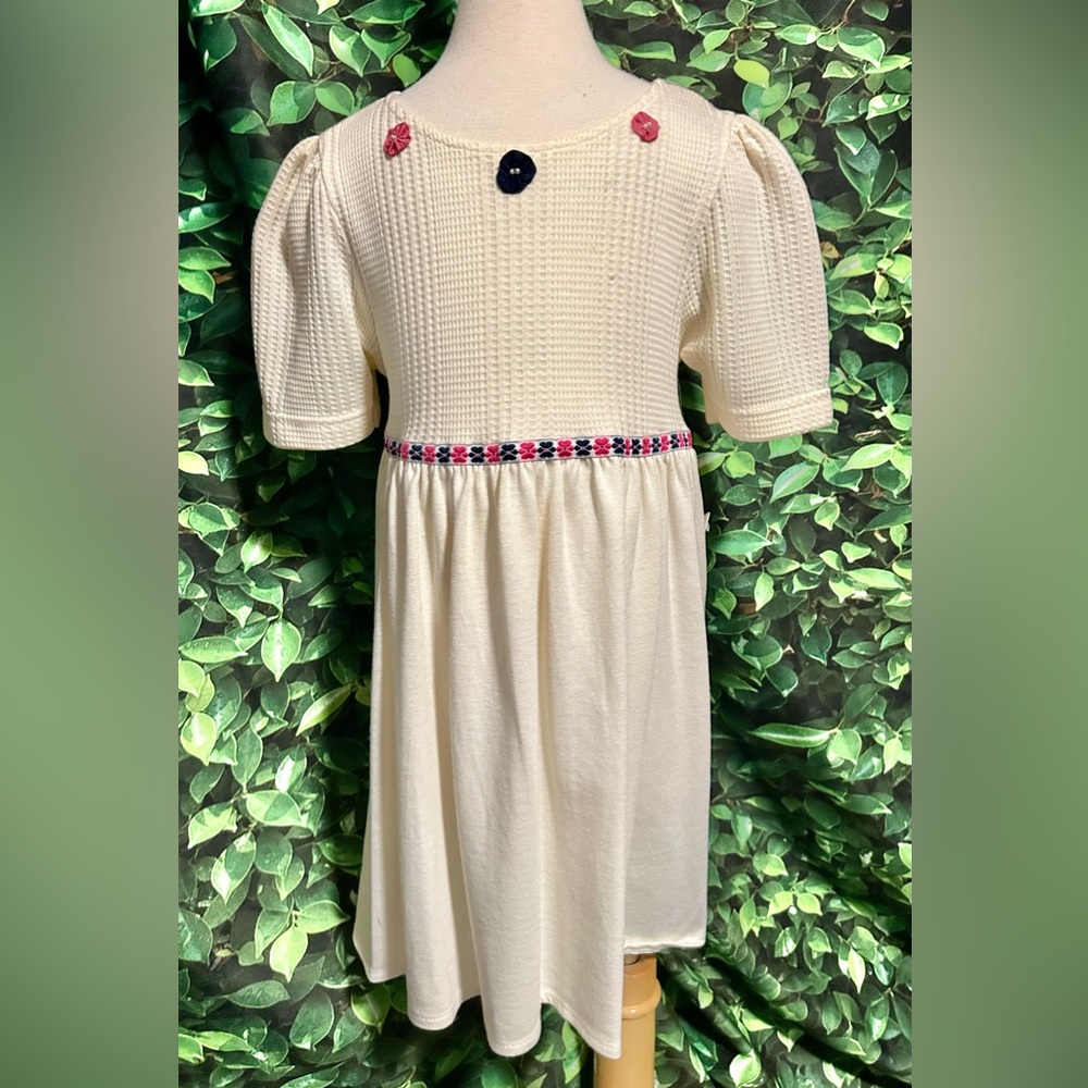 Young People Lord & Taylor Dress Cotton Blend  Ivory Floral Girls M 5/6 New
